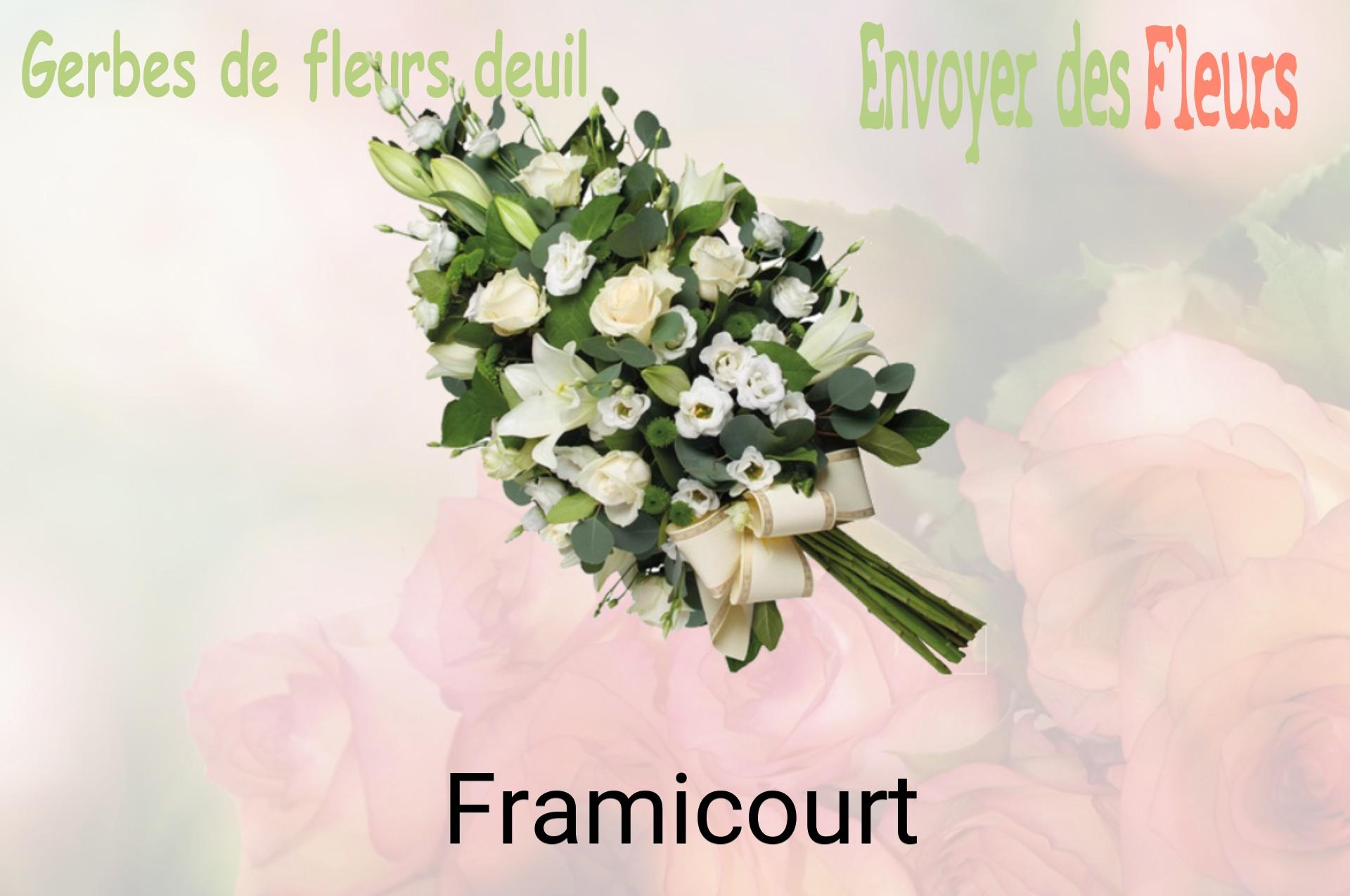 Gerbe de fleurs de deuil livrée à Framicourt